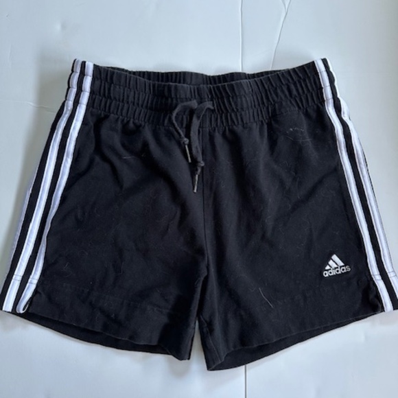Adidas women's athletic shorts size XS black and white drawstring waist - Picture 1 of 3